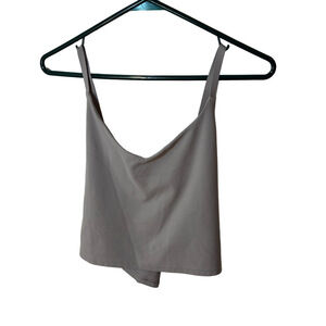 Athleta taupe crop activewear top size Large